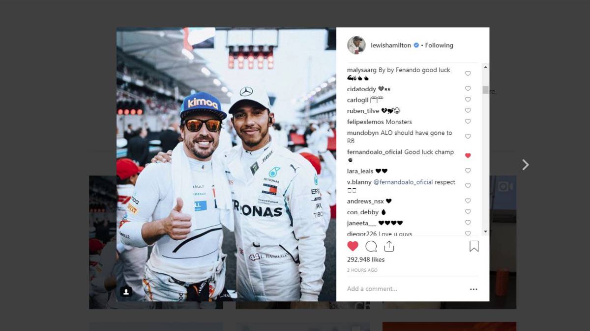 The Exchange Of Messages From Alonso And Hamilton On Instagram
